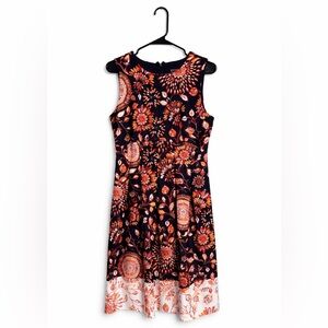 EnFocus Studio Size 10 Floral Sleeveless Fit & Flare Dress Wedding Work